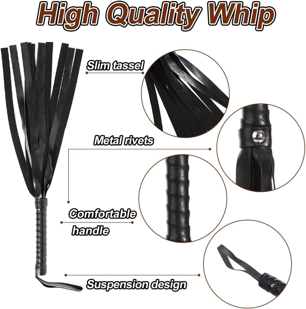 Restraint Flogger Adult Whip BDSM Sex Play Paddle with Tassels Role Play Slaves Punishment Spanking Whip for Couples Gay Flirt