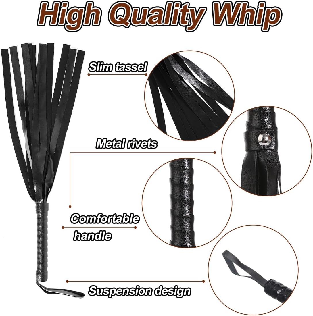 Restraint Flogger Adult Whip BDSM Sex Play Paddle with Tassels Role Play Slaves Punishment Spanking Whip for Couples Gay Flirt