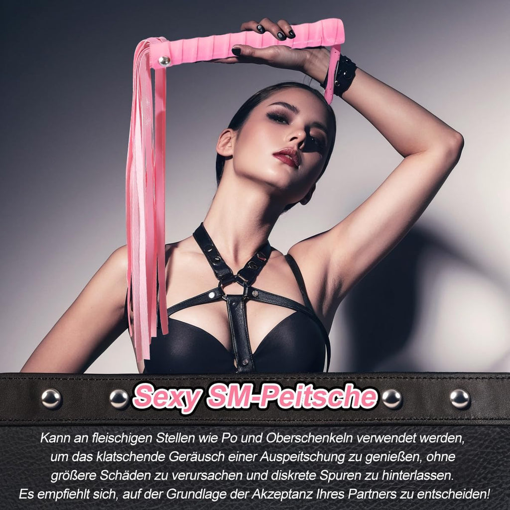 Restraint Flogger Adult Whip BDSM Sex Play Paddle with Tassels Role Play Slaves Punishment Spanking Whip for Couples Gay Flirt