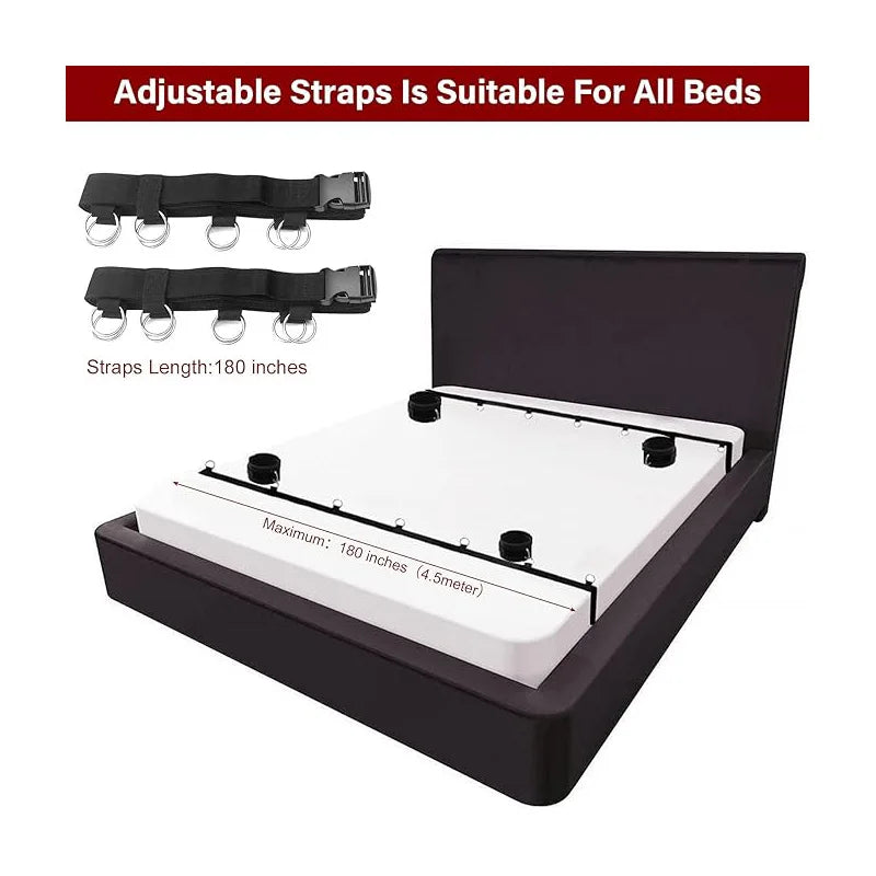Sex Bondage BDSM Kit Bed Restraints Set Adjustable Hand Ankle Cuff Sex Restraints Straps Adult Sex Toys for Couples SM Games