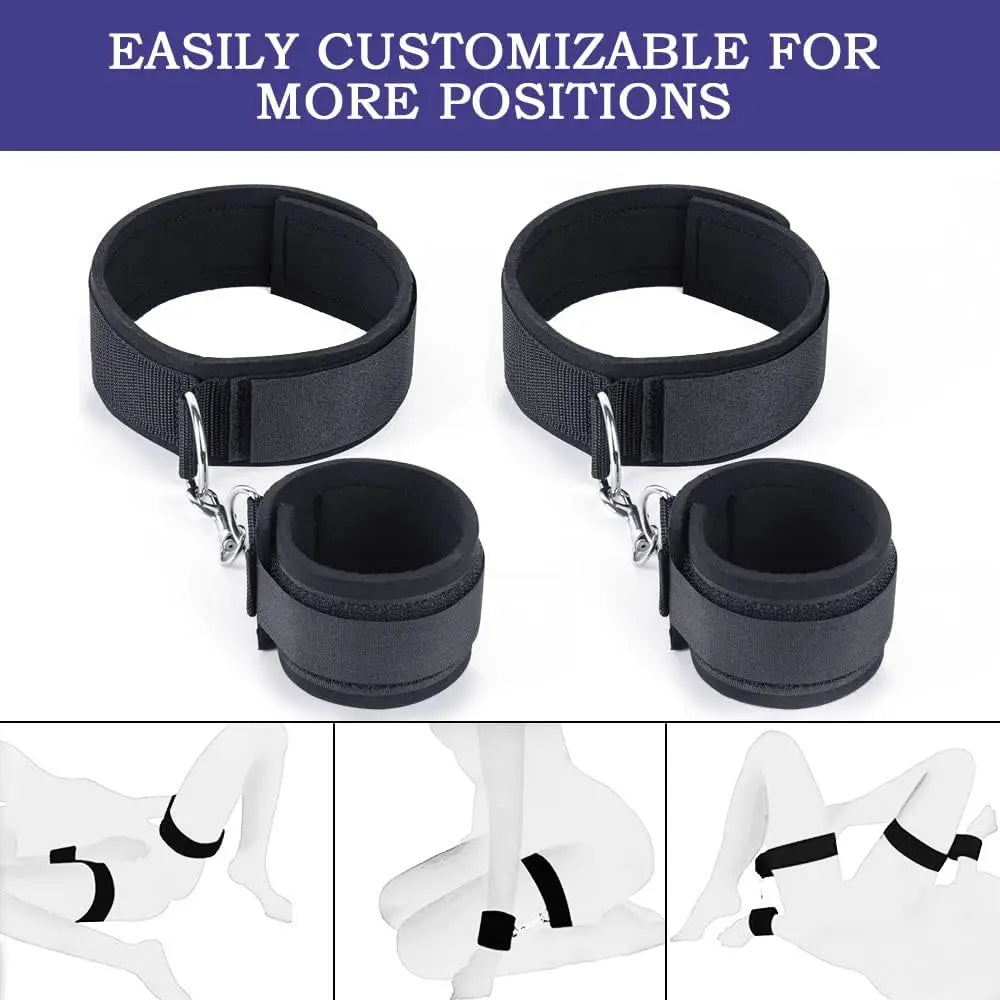 Sex Bondage BDSM Kit Bed Restraints Set Adjustable Hand Ankle Cuff Sex Restraints Straps Adult Sex Toys for Couples SM Games