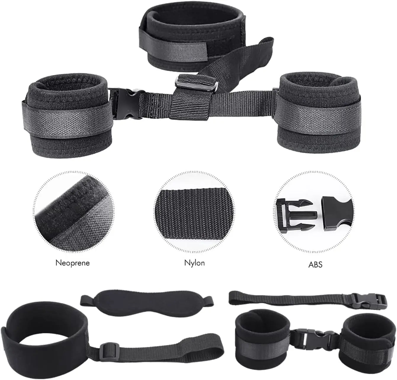 Sex Bondage BDSM Kit Bed Restraints Set Adjustable Hand Ankle Cuff Sex Restraints Straps Adult Sex Toys for Couples SM Games