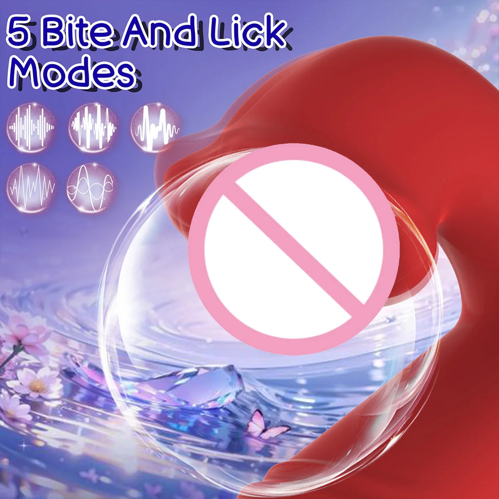 Adult Sex Toys Female Masturbation Vibrator Stimulates G-Spot and Clitoris 5 Bite Patterns & 7 Percussion Frequencies Adult Toys