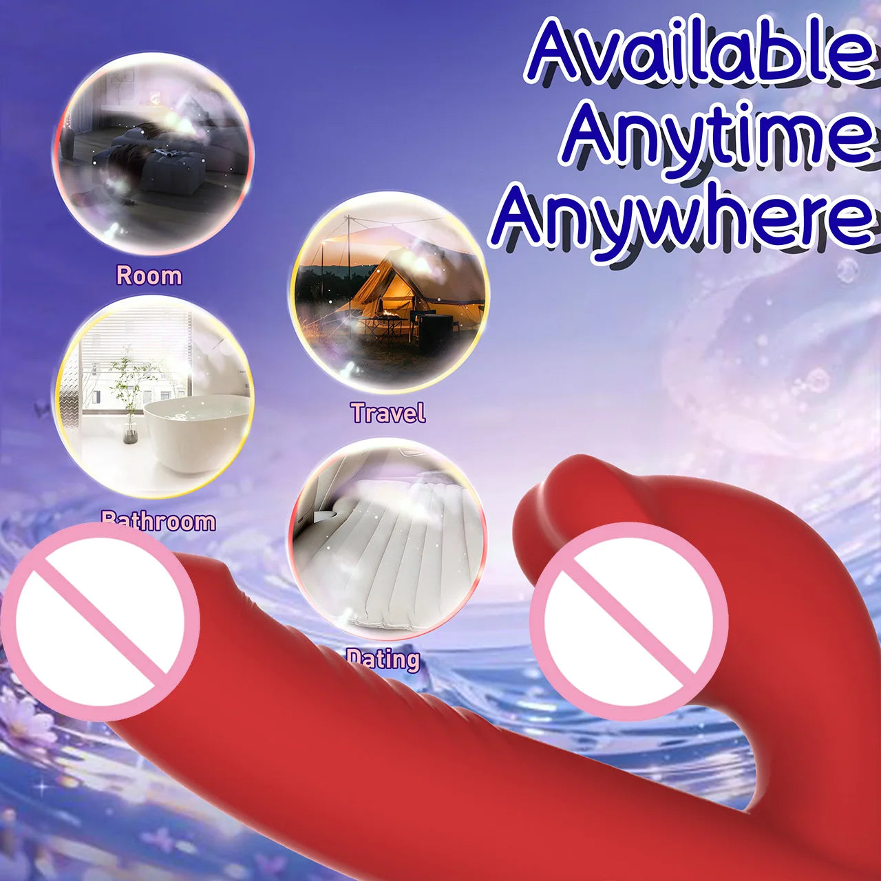 Adult Sex Toys Female Masturbation Vibrator Stimulates G-Spot and Clitoris 5 Bite Patterns & 7 Percussion Frequencies Adult Toys