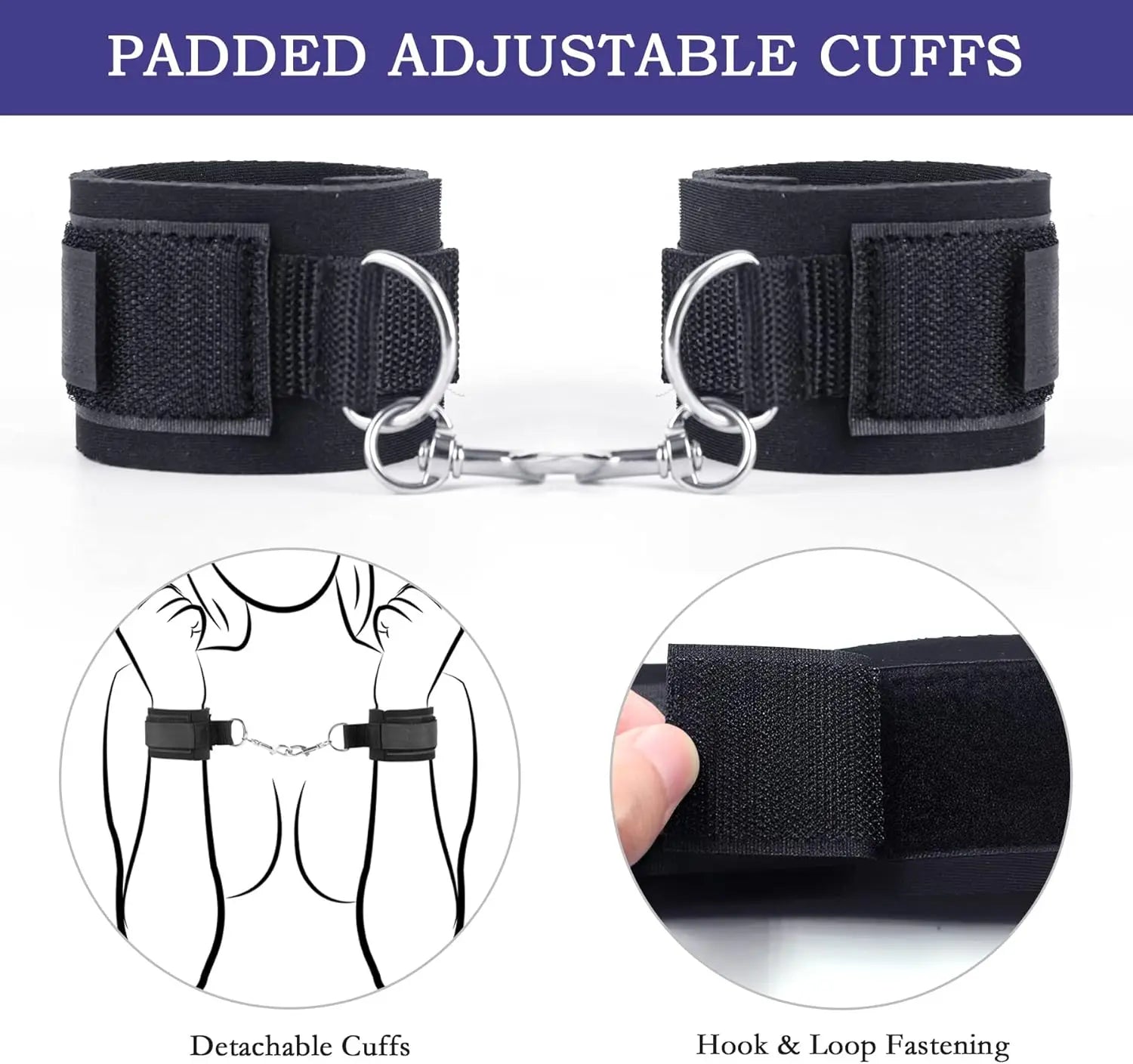 Sex Bondage BDSM Kit Bed Restraints Set Adjustable Hand Ankle Cuff Sex Restraints Straps Adult Sex Toys for Couples SM Games