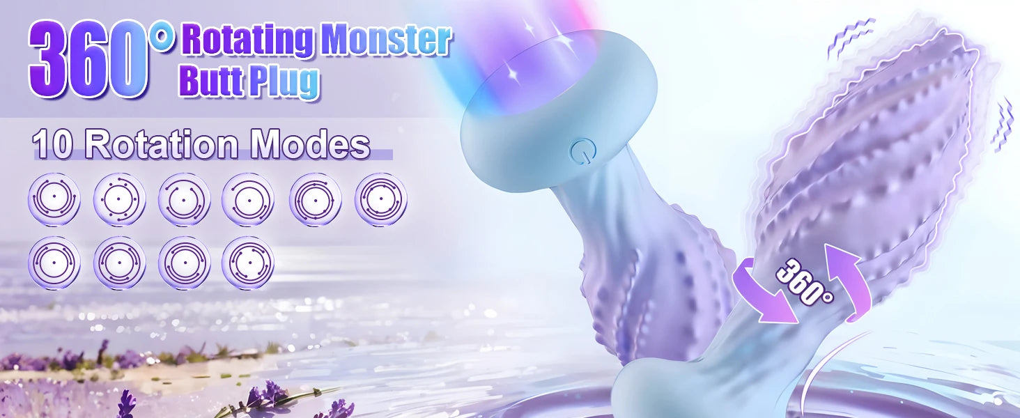Anal Vibrator Butt Plug Adult Sex Toy for Men Women 360° Rotation Adult Sex Anal Remote Toys Prostate Massager for Gay Couples