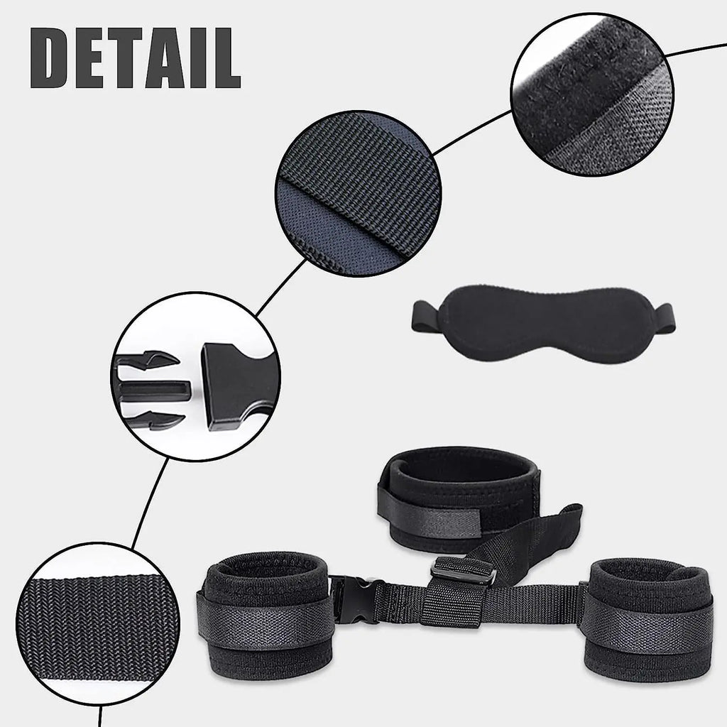Sex Bondage BDSM Kit Bed Restraints Set Adjustable Hand Ankle Cuff Sex Restraints Straps Adult Sex Toys for Couples SM Games
