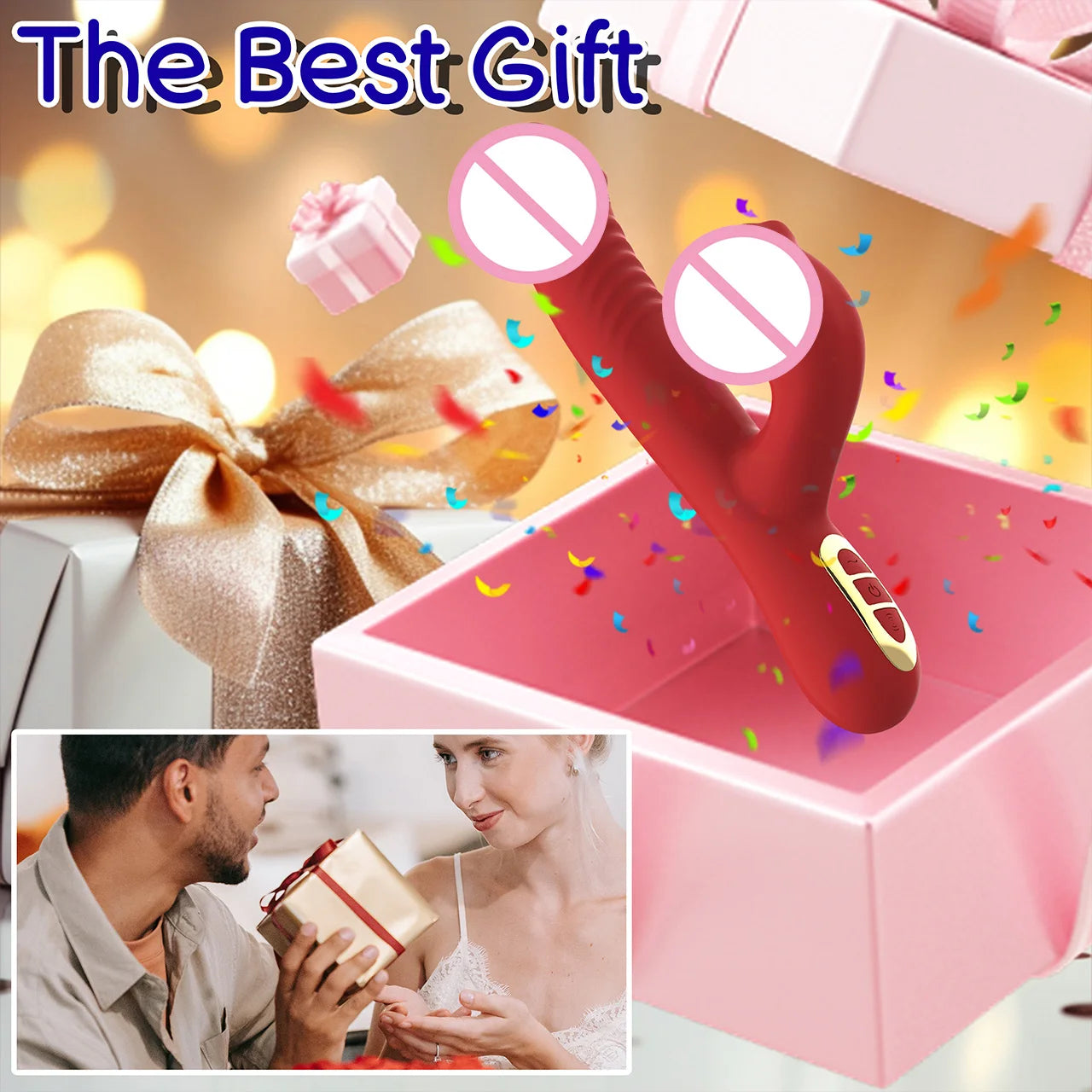 Adult Sex Toys Female Masturbation Vibrator Stimulates G-Spot and Clitoris 5 Bite Patterns & 7 Percussion Frequencies Adult Toys