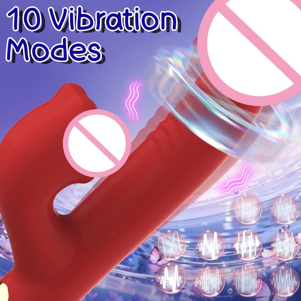 Adult Sex Toys Female Masturbation Vibrator Stimulates G-Spot and Clitoris 5 Bite Patterns & 7 Percussion Frequencies Adult Toys
