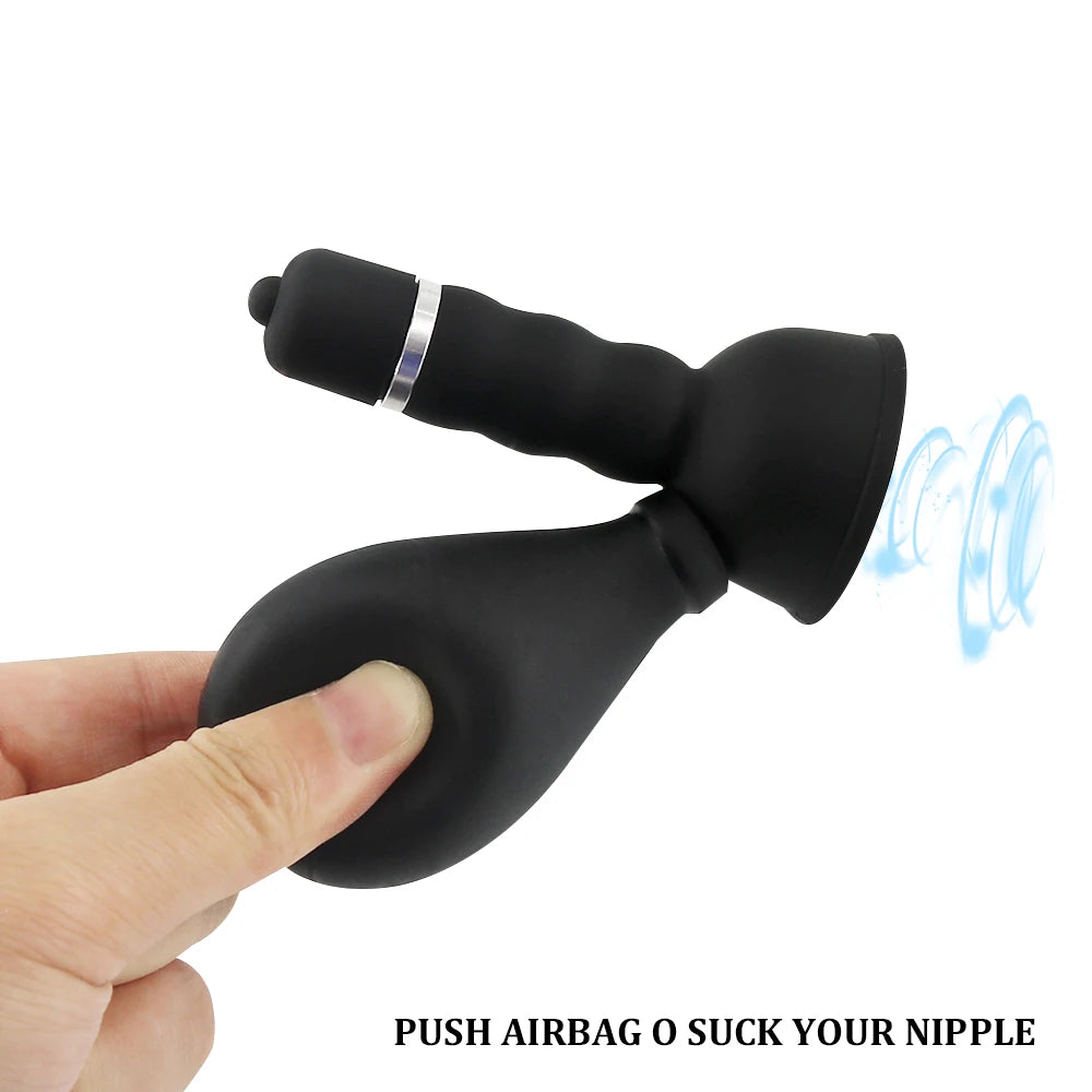 Nipple Sucker Vibrator With Brush Breast Nipple Pussy Clit Stimulation Massager Breast Enlargement Pump Adult Sex Toys For Women