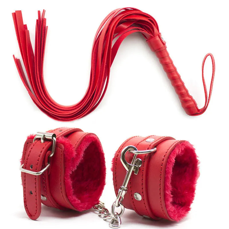 Erotic Sex Toys For Women Men Couples Adults Games Products BDSM Bondage Restraint Set Fetish Handcuffs Leather Whip Spanking