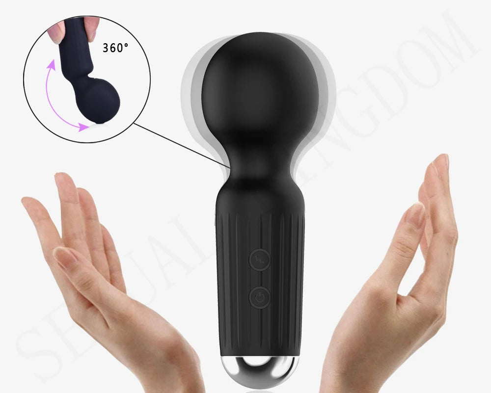 Strong Motors Vibrators Mini AV Wand 20 Modes Sticks Small Portable G-spot Clitoral Stimulator Female Masturbator Adult Sex Toys