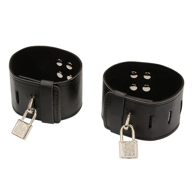 Sex leather Handcuffs Neck Pillow Ankle Cuff BDSM Bondage Set Cuffs Collar neck shackles erotic bondage Restraint adult sex toys