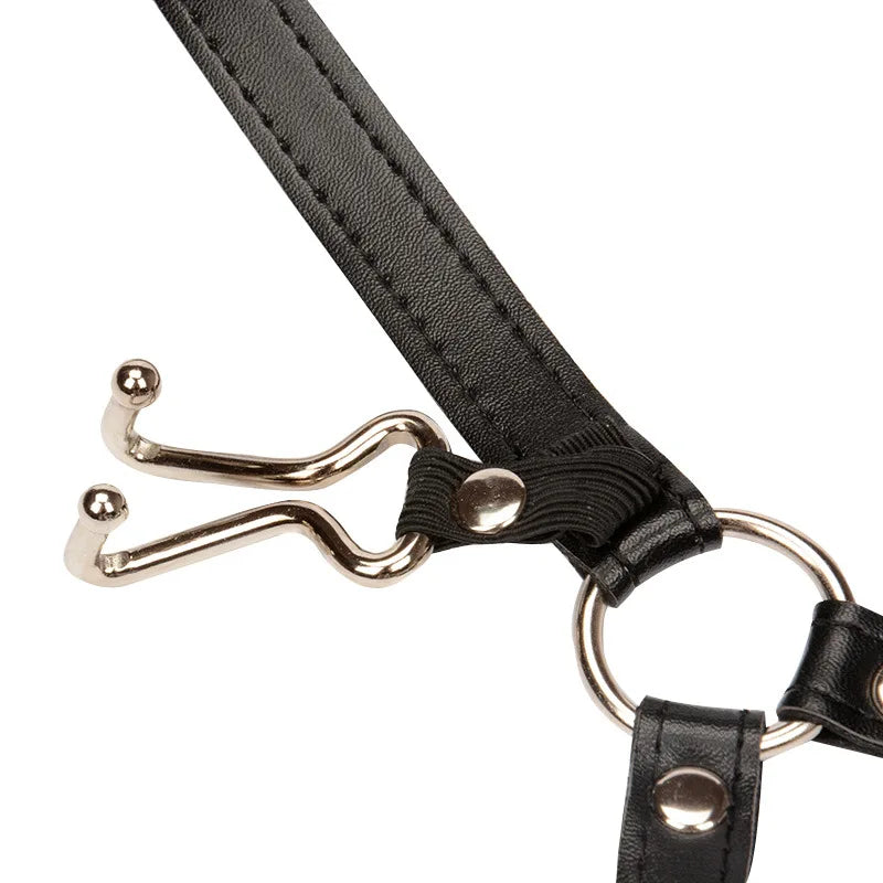O Ring BDSM Bondage Strap Head Harness Adult Products Oral Fixation Open Mouth plug Gag Nose clip Sex Toys for Woman restraints