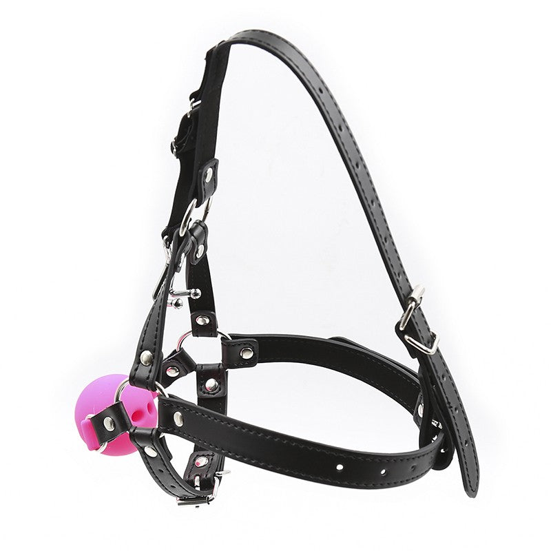 Slave Horse Harness Silicone Ball Gag BDSM Bondage Restraints Oral Fixation Open Mouth Gags Nose Hook Strap Fetish Sexy Cosplay