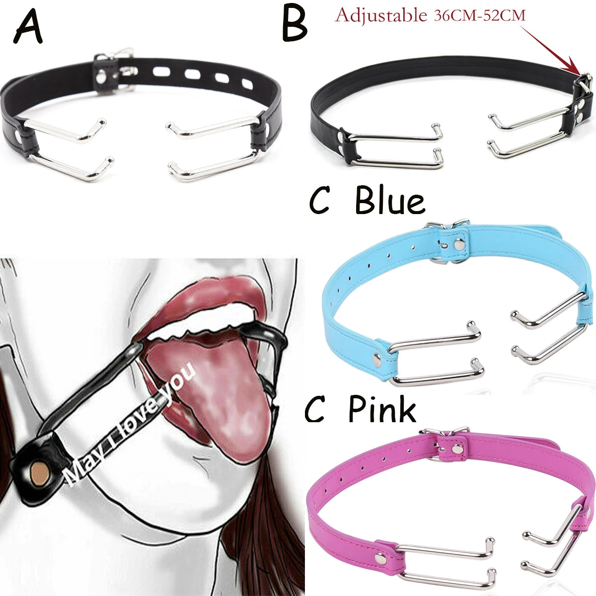 BDSM Harness Gag Spreader Open Mouth Gags Metal Claw Hook Force For Women Couples Slave Bondage Erotic Oral Sex Toys Accessories