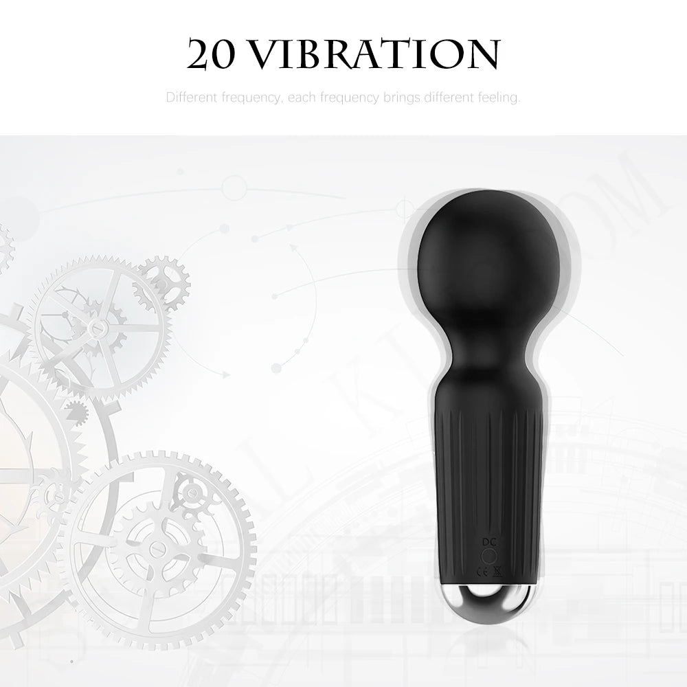 Strong Motors Vibrators Mini AV Wand 20 Modes Sticks Small Portable G-spot Clitoral Stimulator Female Masturbator Adult Sex Toys