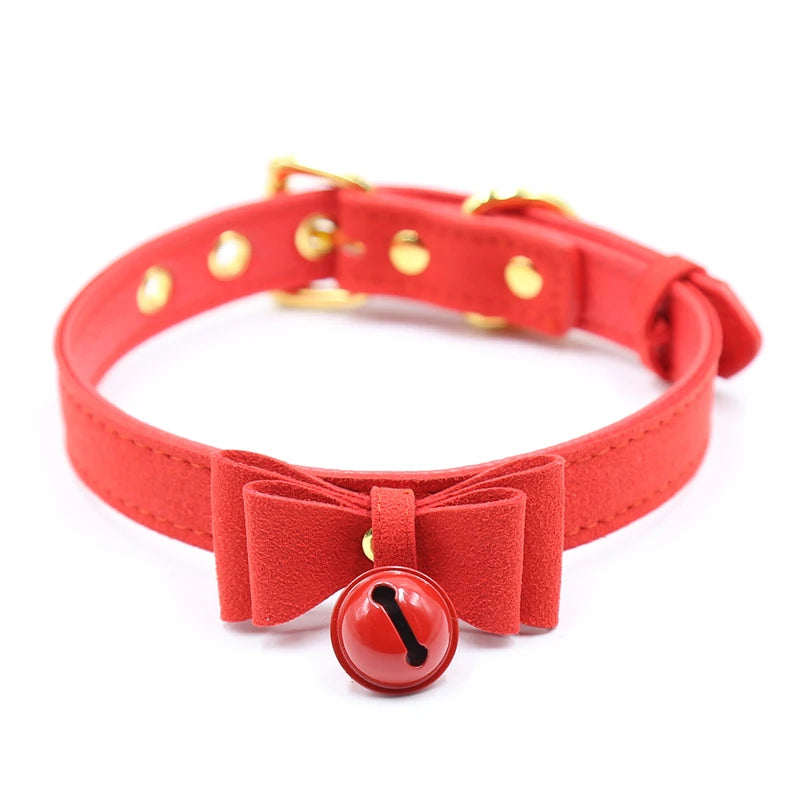 Handmade Sexy Alternative metal PU Leather Collar Bell Choker slave costume BDSM Bondage Necklace Neckband Sex Toys Cosplay Game