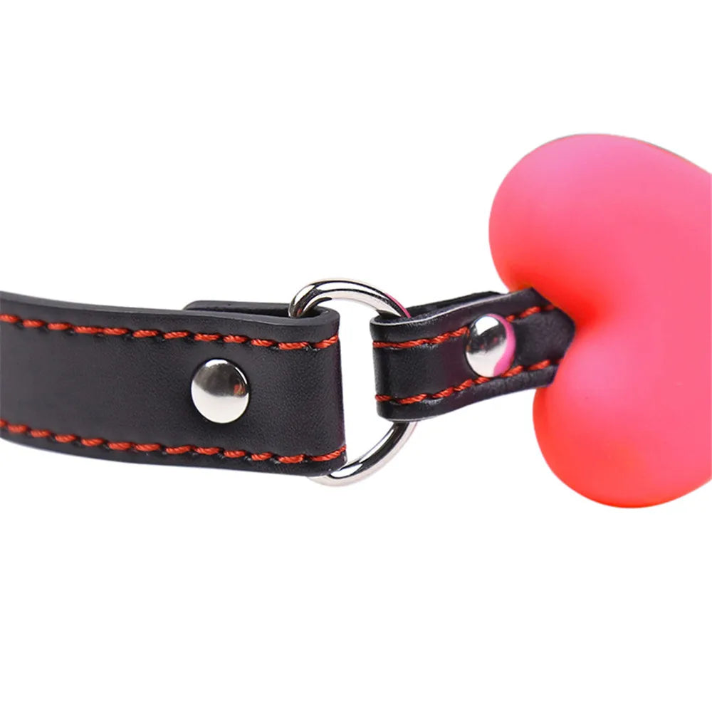 Sexy Leather Harness Mouth Gag Plug Silicone Dog Bone Ball BDSM Bondage Couples Flirting Erotic Products Oral Sex Toys For Women