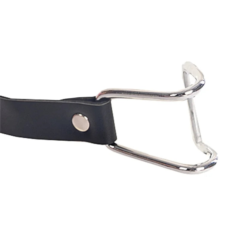 Bdsm Slave Metal Nose Hook,Oral Fixation Fetish Open Mouth Bite Gag with Nose Clip,SM Leather Head Bondage Harness Strap Sex Toy