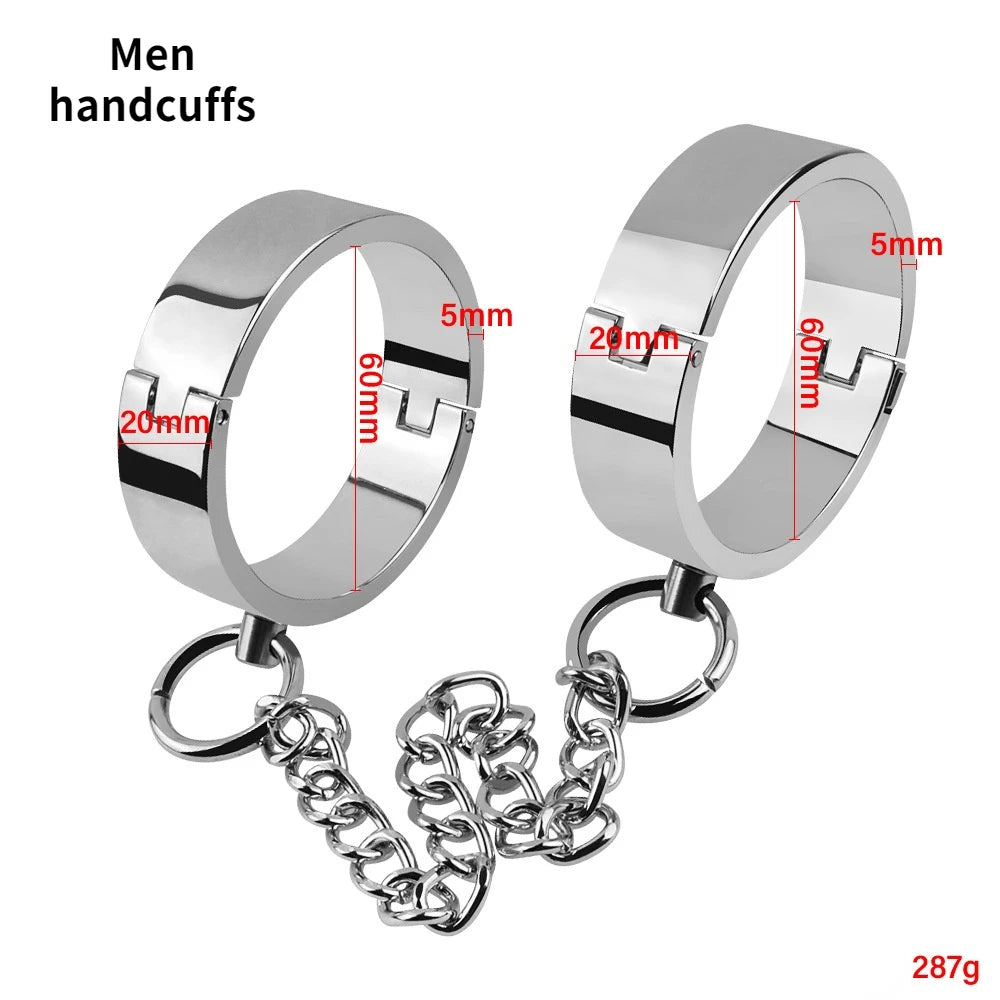 Erotic Metal Handcuffs BDSM Footcuffs Hand Restraint Cuffs Sex Bondage Slave Intimate Adult Games Sex Toys For Couple
