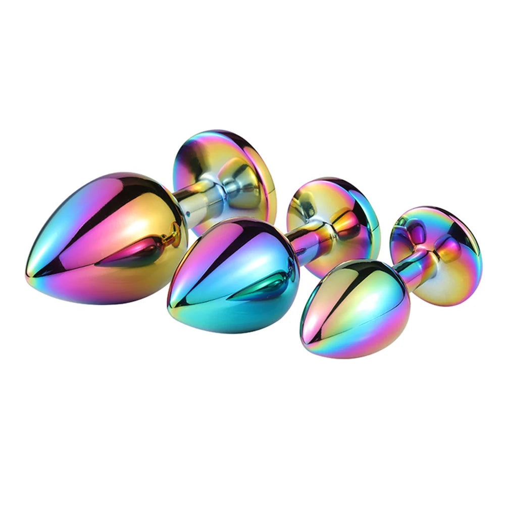 Stainless Steel Metal Anal Plug With Crystal Diamond Jewelry Smooth Butt Plug Anal Bead Anus Dildo Adults Sex Toys for Men Women