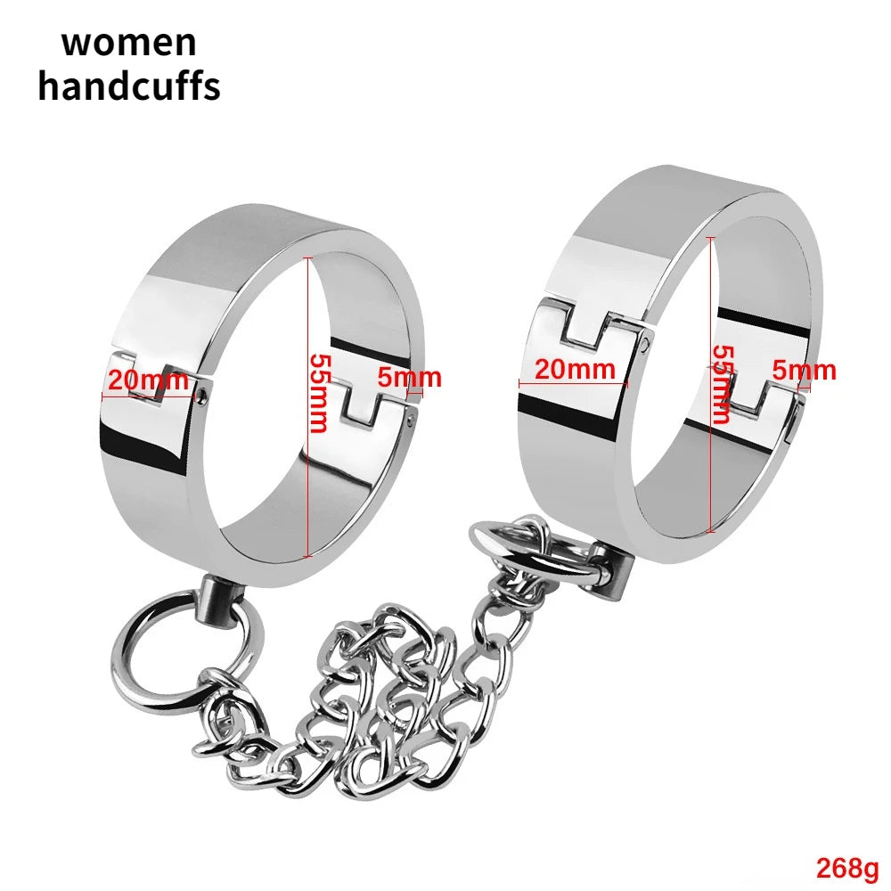 Erotic Metal Handcuffs BDSM Footcuffs Hand Restraint Cuffs Sex Bondage Slave Intimate Adult Games Sex Toys For Couple