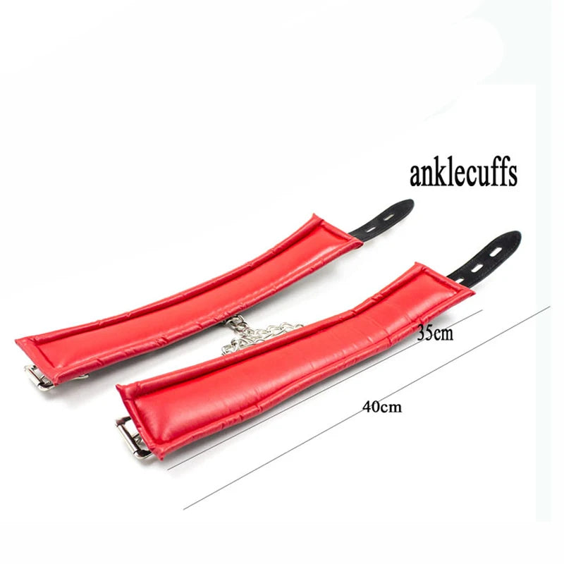 High Quality Soft Leather Sponge Metal Chain Handcuff Ankle Cuff BDSM Bondage Sex Toy Restraints Sex Bondage Women Exotic Linger