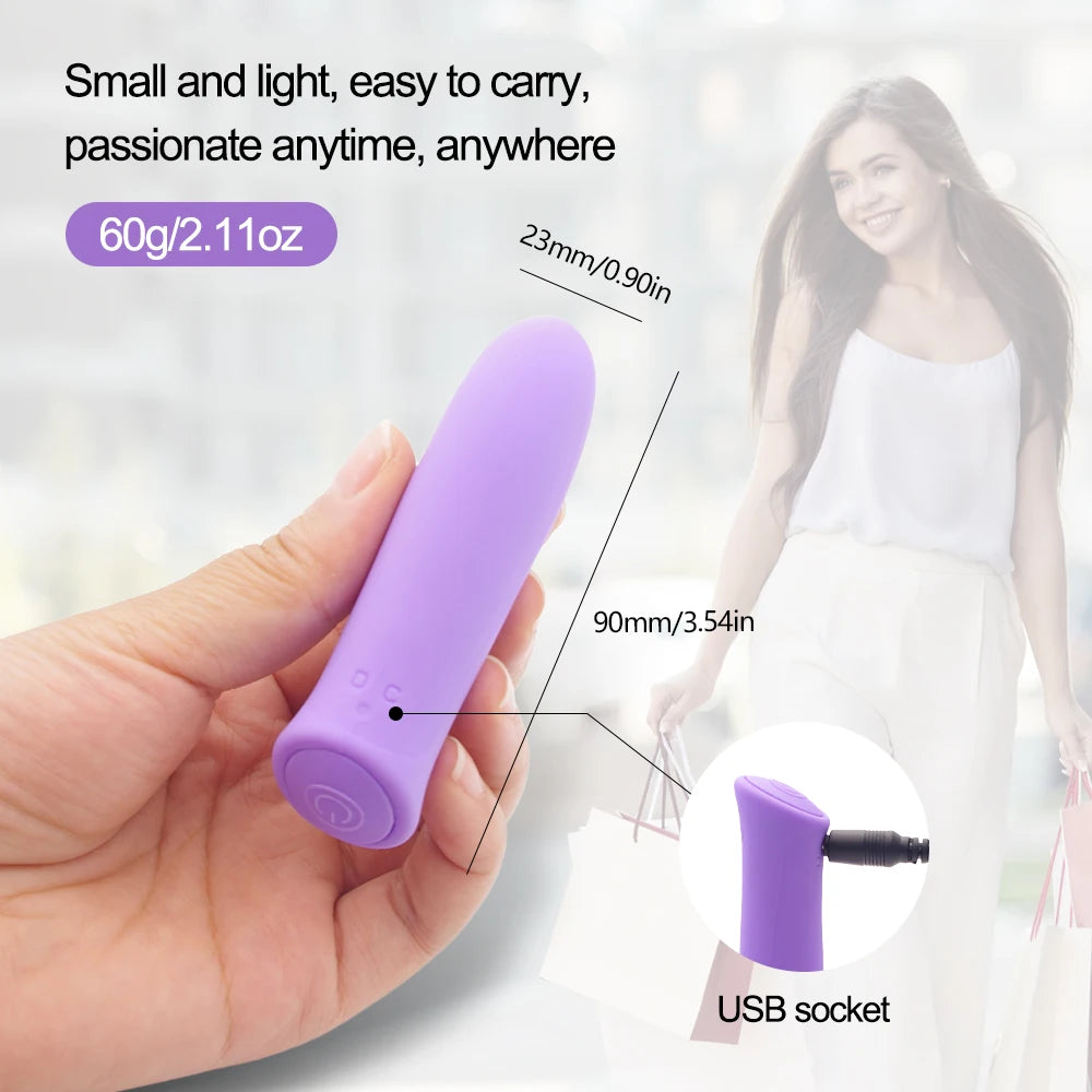 Mini Bullet Vibrator Female Clit Vagina Stimulation G Spot Masturbation Anal Vibration Massage AV Stick Dildo Sex Toys For Women