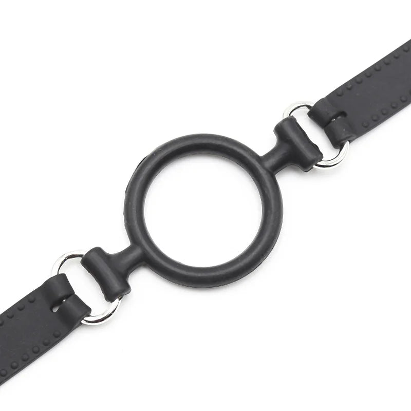 Silicone Open Mouth Oral Gag O Ring Full Silicone Head Harness Straps Couples Slave BDSM Adult Games Sex Products for Women Gay