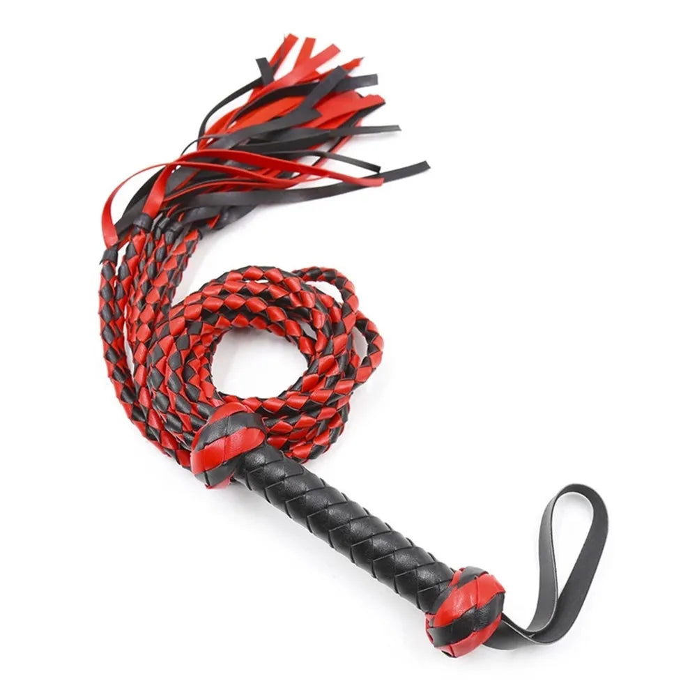 Durable Woven Pattern Leather Whip Bdsm Bondage Restraints Adult Games Sex Toys For Couples Flirting Erotic Products Party Props