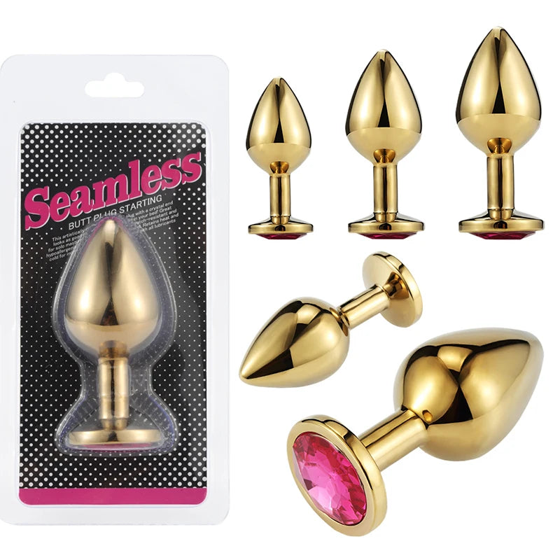 3 Size Anal plug S/M/L Stainless Steel Metal Anal Plug Sex Toys for Adults Female/Male Dildo Anal toys Women Men Gay Butt Plug