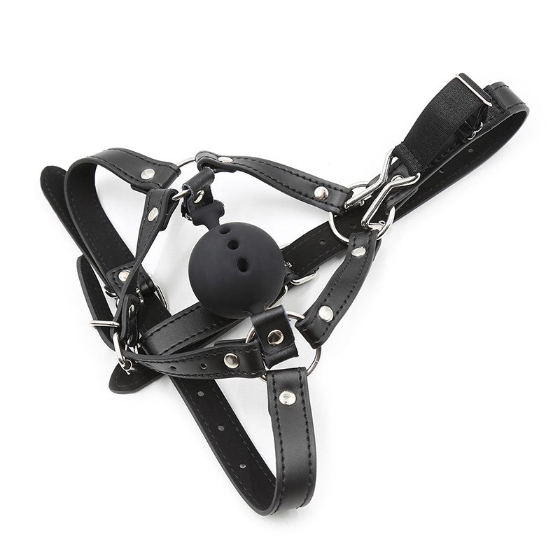 Slave Horse Harness Silicone Ball Gag BDSM Bondage Restraints Oral Fixation Open Mouth Gags Nose Hook Strap Fetish Sexy Cosplay