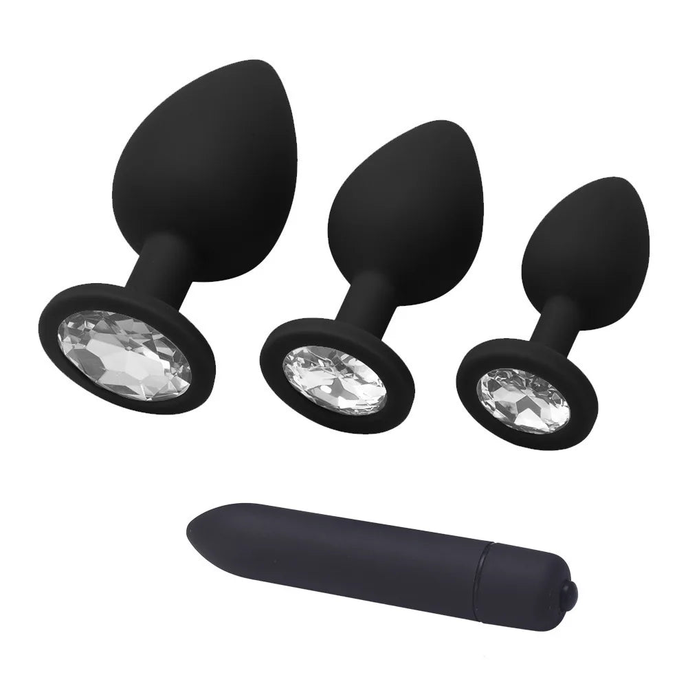 Adult Silicone Anal Plug Dildos Bullet Vibrator Butt Plugs Sex Toys for Women Men Gay Prostate Massager Anal Masturbating S/M/L