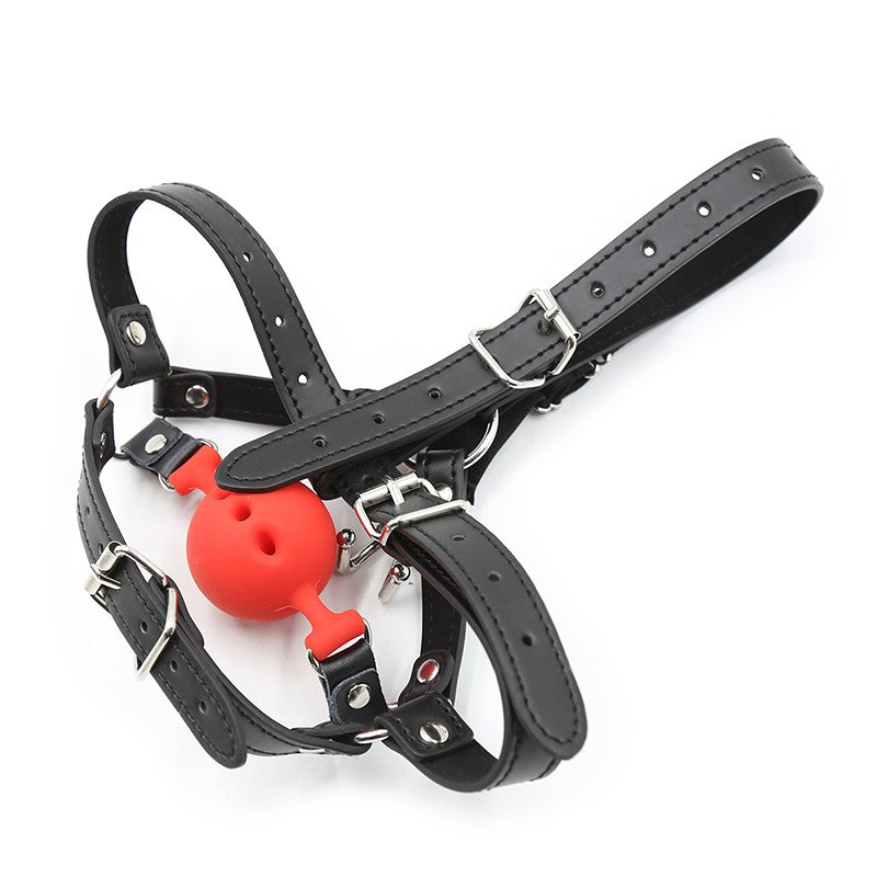 Slave Horse Harness Silicone Ball Gag BDSM Bondage Restraints Oral Fixation Open Mouth Gags Nose Hook Strap Fetish Sexy Cosplay