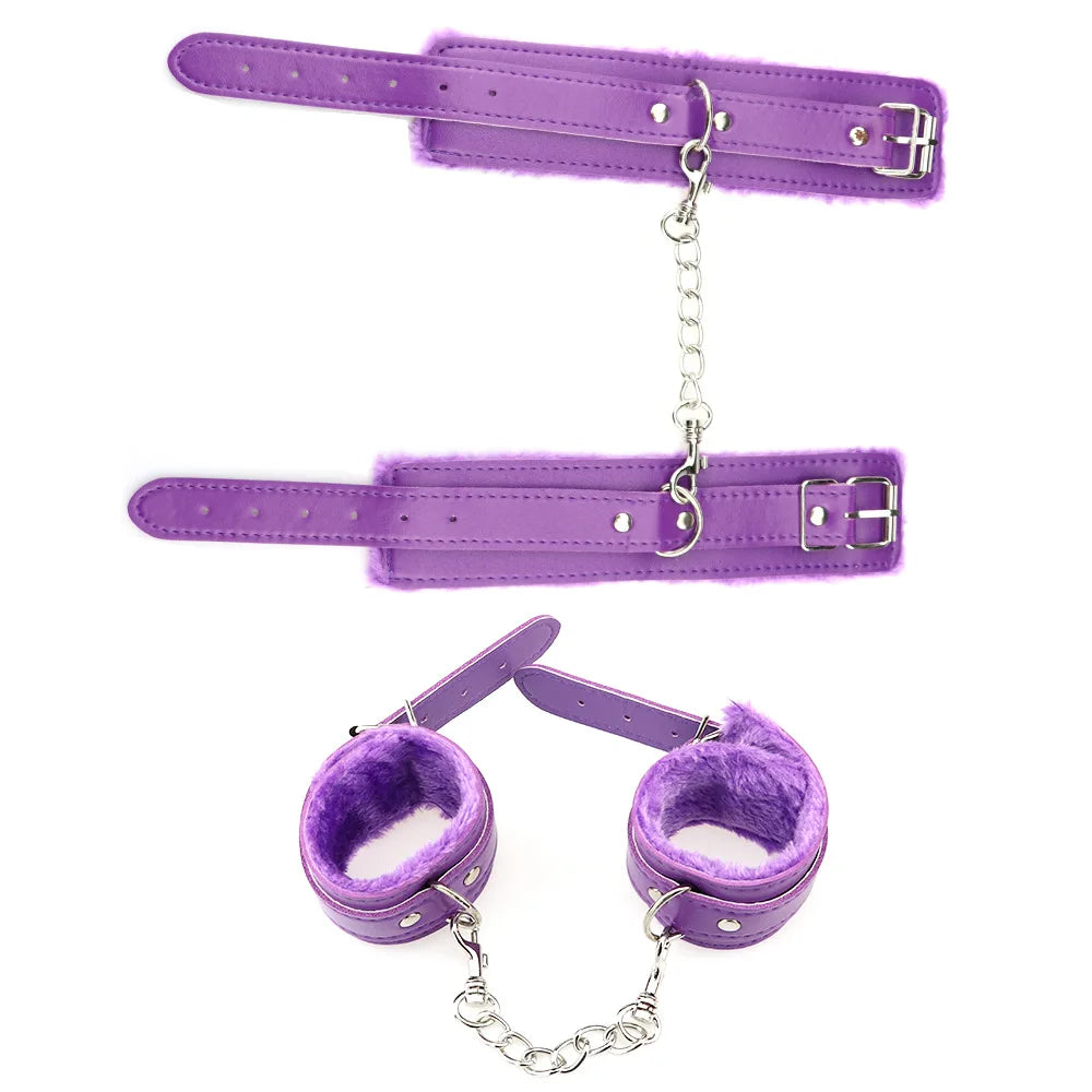 Erotic Sex Toys For Women Men Couples Adults Games Products BDSM Bondage Restraint Set Fetish Handcuffs Leather Whip Spanking