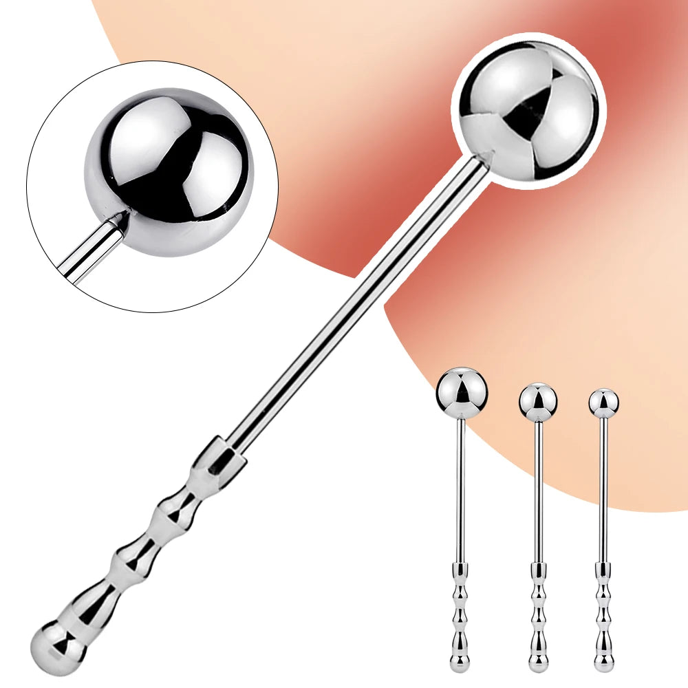 Male Stainless Steel Anal Plug Butt Anal Beads G Spot Wand Male Prostate Massage Stick Double Dildo Vagina Adult Sex Toys