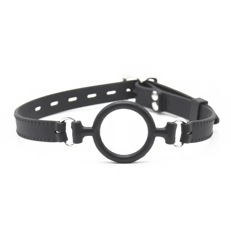 Silicone Open Mouth Oral Gag O Ring Full Silicone Head Harness Straps Couples Slave BDSM Adult Games Sex Products for Women Gay