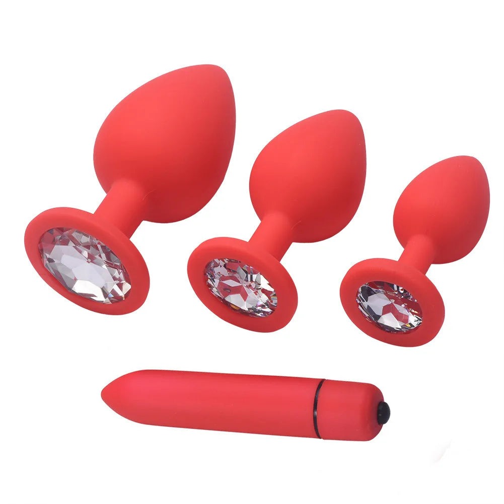Adult Silicone Anal Plug Dildos Bullet Vibrator Butt Plugs Sex Toys for Women Men Gay Prostate Massager Anal Masturbating S/M/L