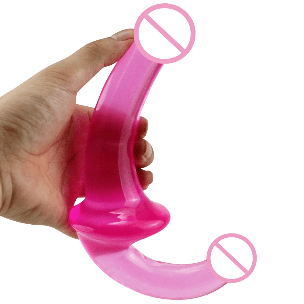 Strapon Dildo Realistic Dick Toy Sex Toys for Women Jelly Dildo Double Head Soft Silicone Vagina Anal Massager for Gay Lesbian