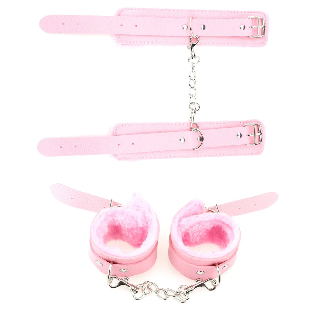 Erotic Sex Toys For Women Men Couples Adults Games Products BDSM Bondage Restraint Set Fetish Handcuffs Leather Whip Spanking