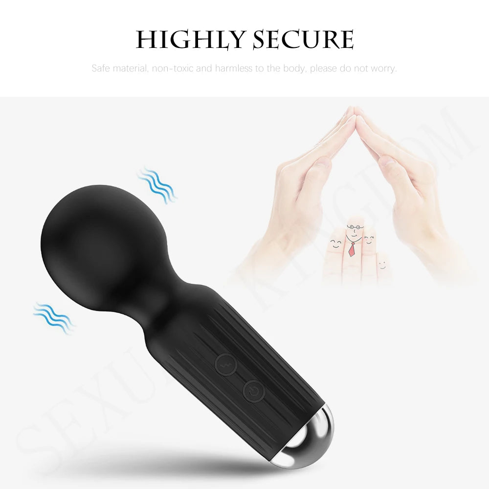 Strong Motors Vibrators Mini AV Wand 20 Modes Sticks Small Portable G-spot Clitoral Stimulator Female Masturbator Adult Sex Toys