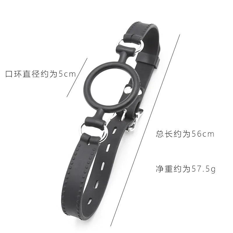 Silicone Open Mouth Oral Gag O Ring Full Silicone Head Harness Straps Couples Slave BDSM Adult Games Sex Products for Women Gay