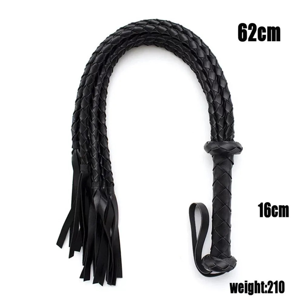Durable Woven Pattern Leather Whip Bdsm Bondage Restraints Adult Games Sex Toys For Couples Flirting Erotic Products Party Props