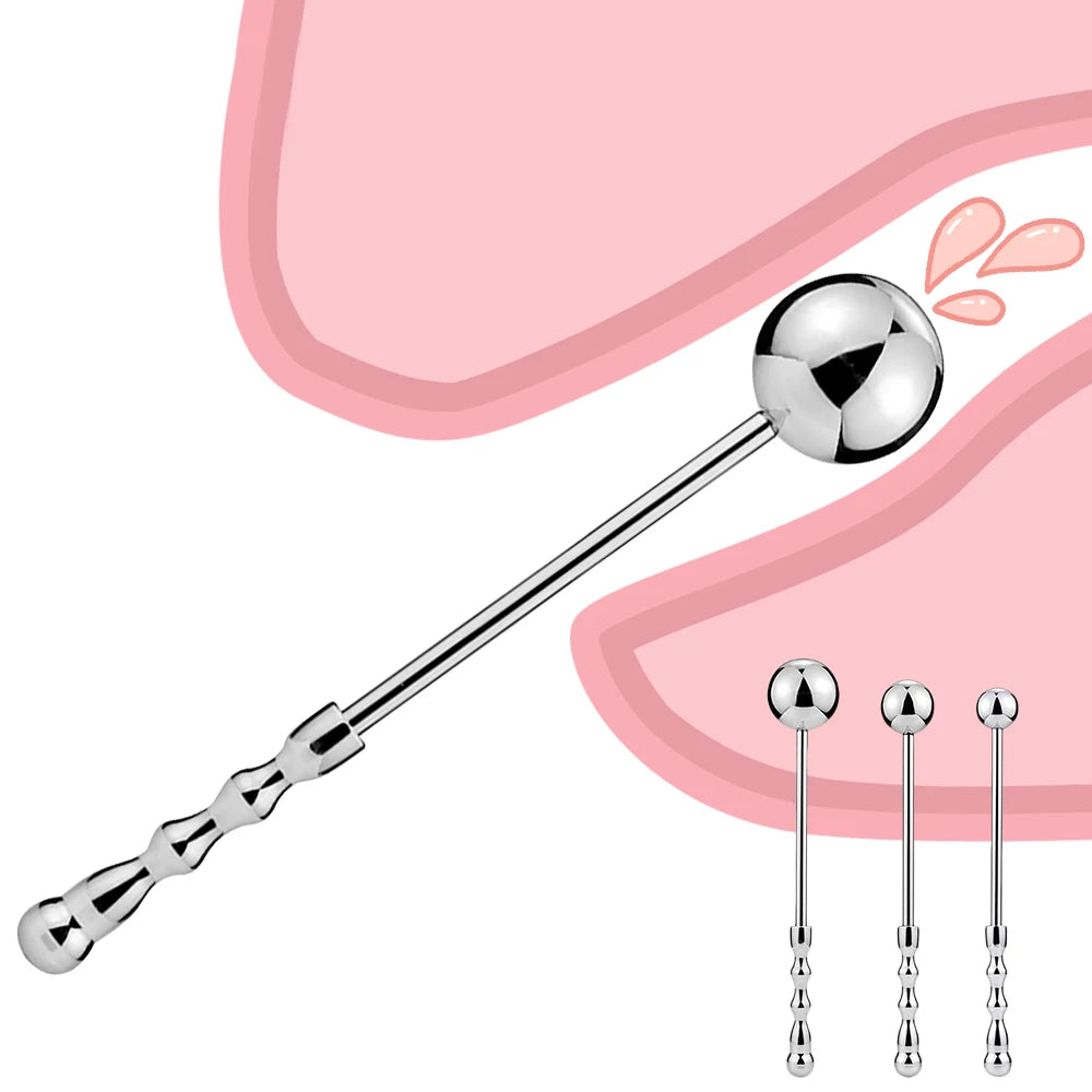 Male Stainless Steel Anal Plug Butt Anal Beads G Spot Wand Male Prostate Massage Stick Double Dildo Vagina Adult Sex Toys