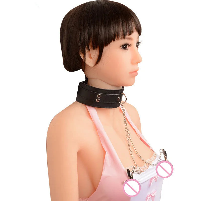 Bdsm Bondage Choker Collar with Nipple Clamp Breast Clip Chain Fetish Slaves Flirt Adult Games Erotic Tools Sex Toys for Couples