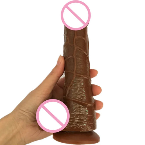 7.5 inches 3color realistic dildo sex toys for woman strong suction cup black dildo,flexible fake penis textured shaft.