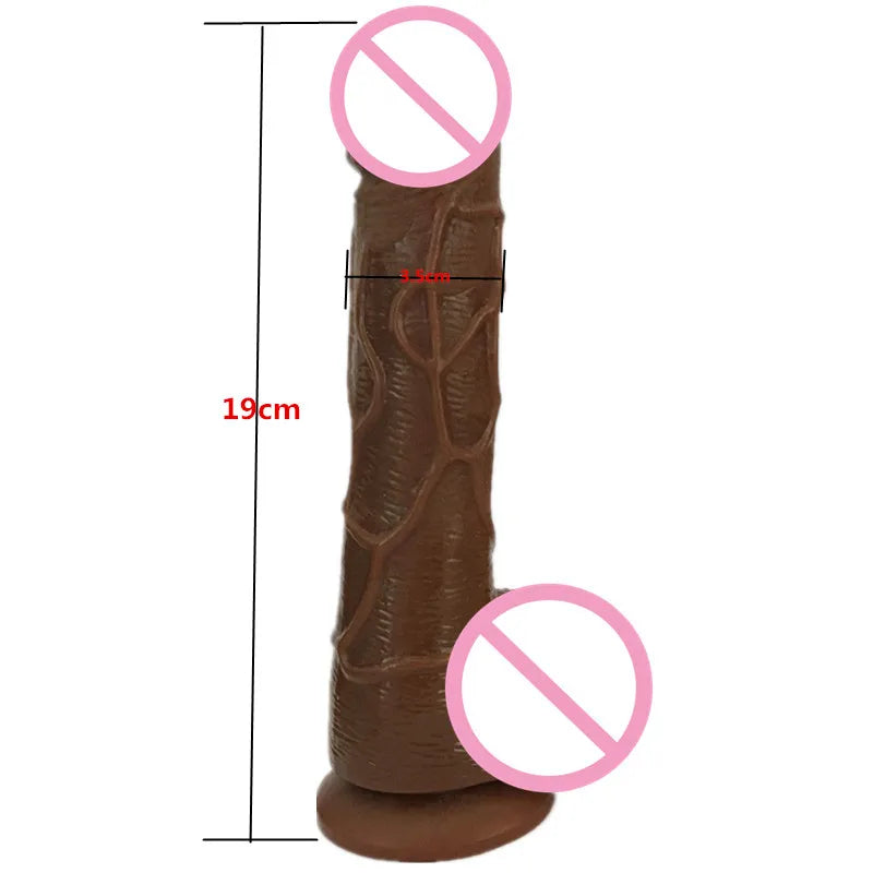 7.5 inches 3color realistic dildo sex toys for woman strong suction cup black dildo,flexible fake penis textured shaft.