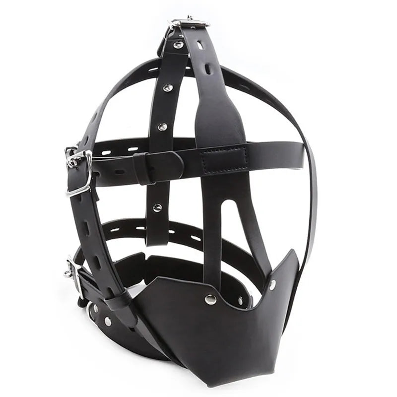 PU Leather Head Harness Mouth Mask With Ball Mouth Gag Fetish Salve BDSM Bondage Restraint Adult Games Sex Toys For Couples