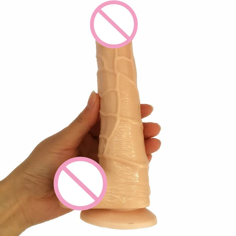 7.5 inches 3color realistic dildo sex toys for woman strong suction cup black dildo,flexible fake penis textured shaft.